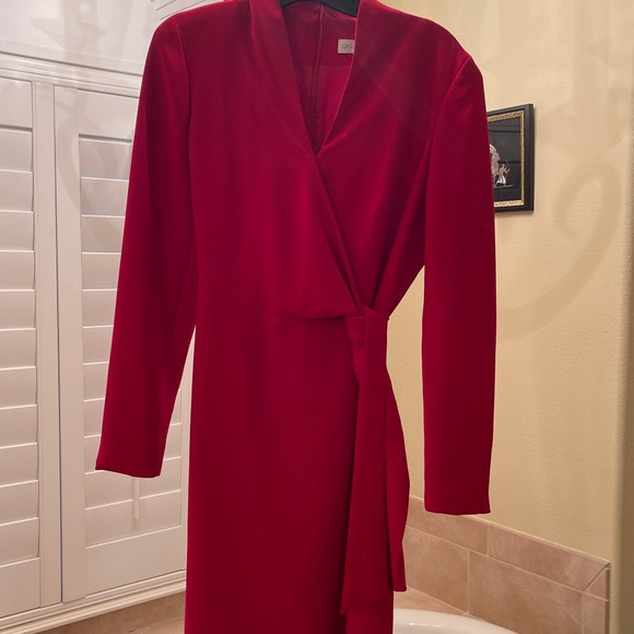 Casual Corner Dresses & Skirts - Red dress casual corner brand new never wore size back zipper wrap tie